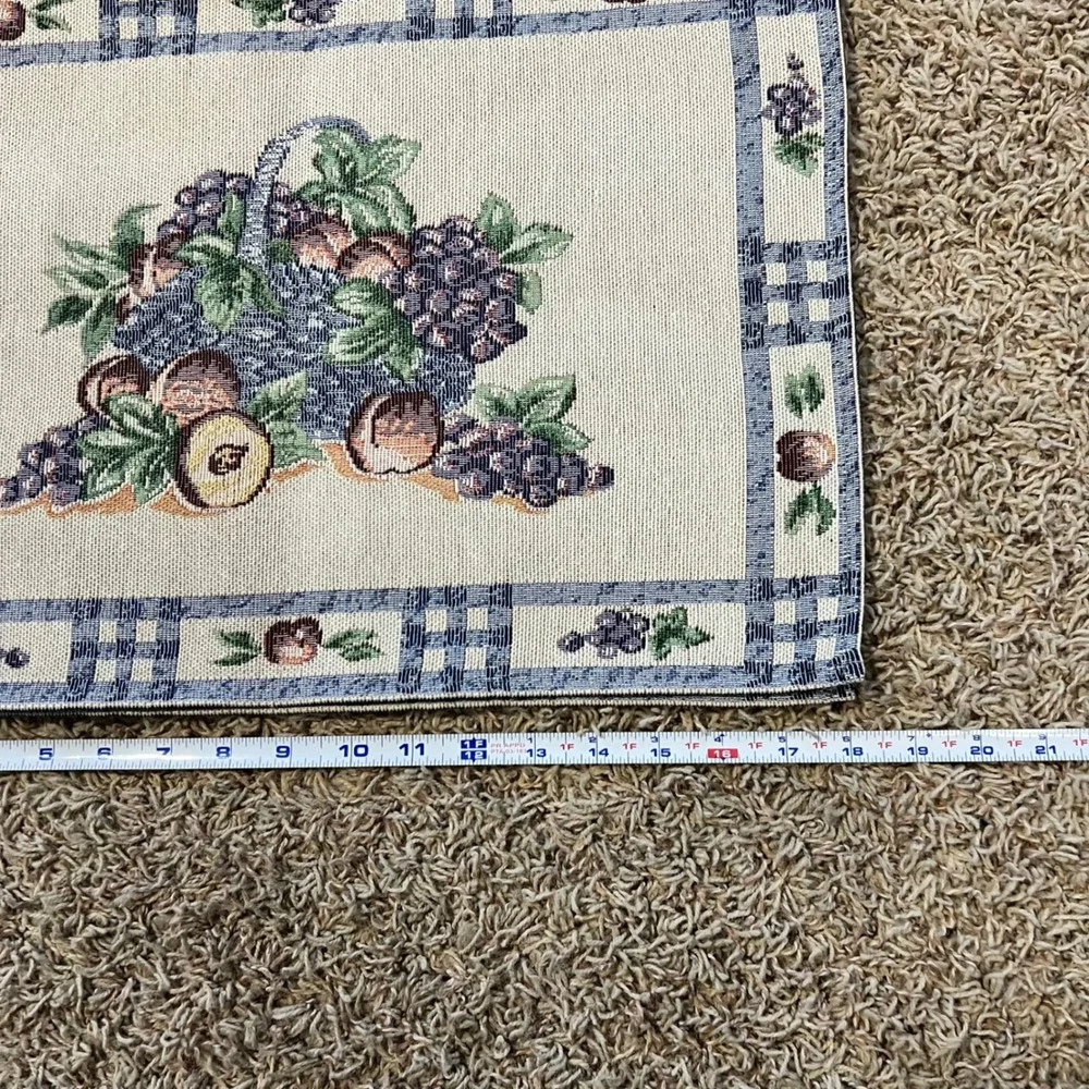 Vintage Tapestry Fruit Basket Placemats Set of 2 Farmhouse‎ Kitchen Table Decor